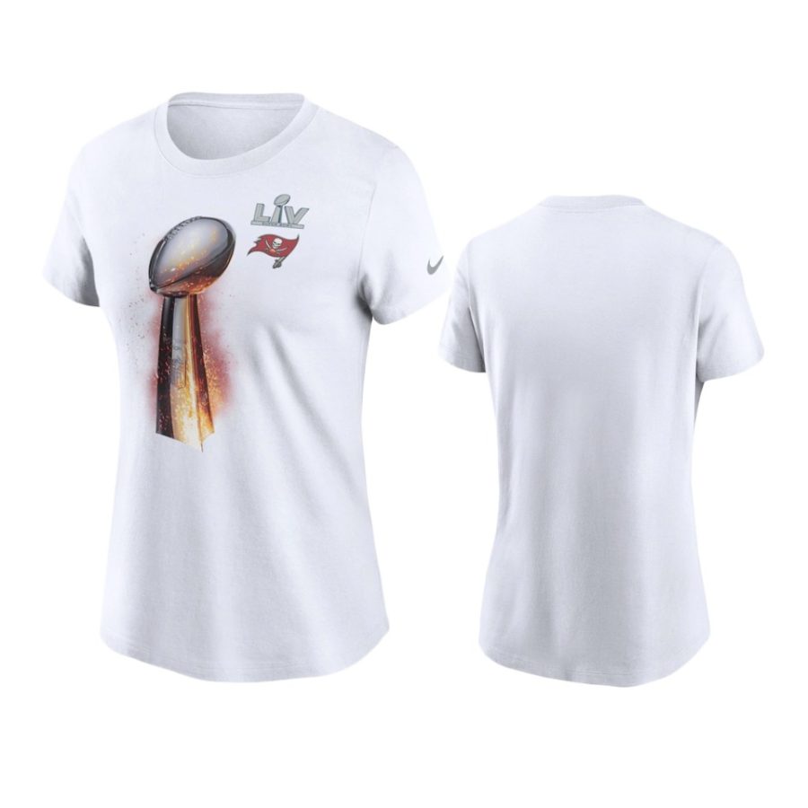 women buccaneers white super bowl lv champions t shirt