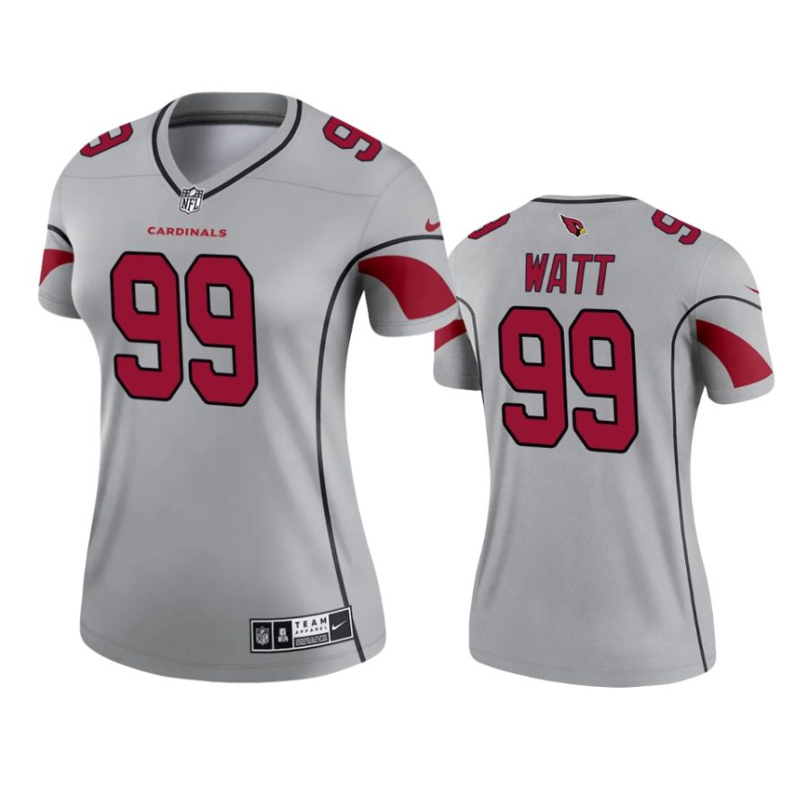 women cardinals j.j. watt gray inverted legend jersey