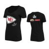 women chiefs black super bowl commemorative t shirt