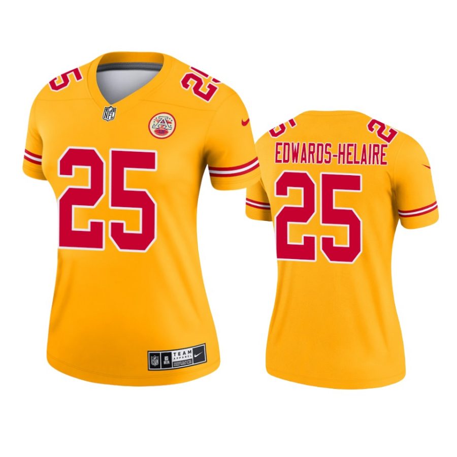 women chiefs clyde edwards helaire gold inverted legend jersey