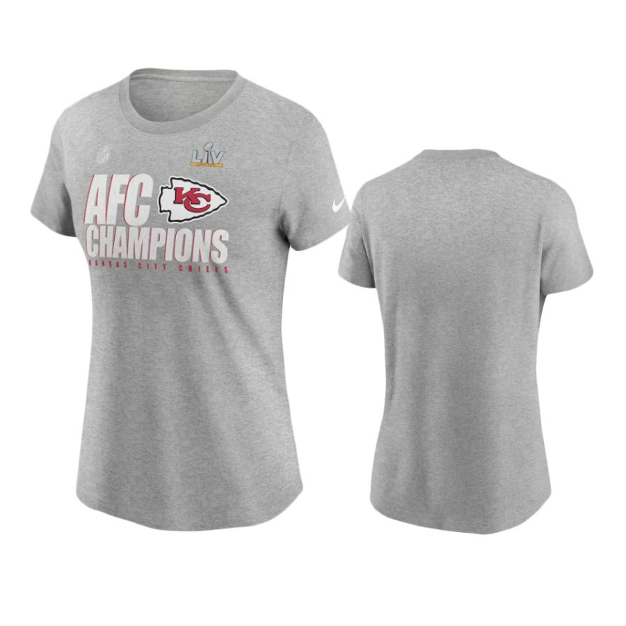 women chiefs gray 2020 afc champions t shirt