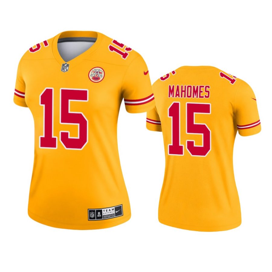women chiefs patrick mahomes gold inverted legend jersey