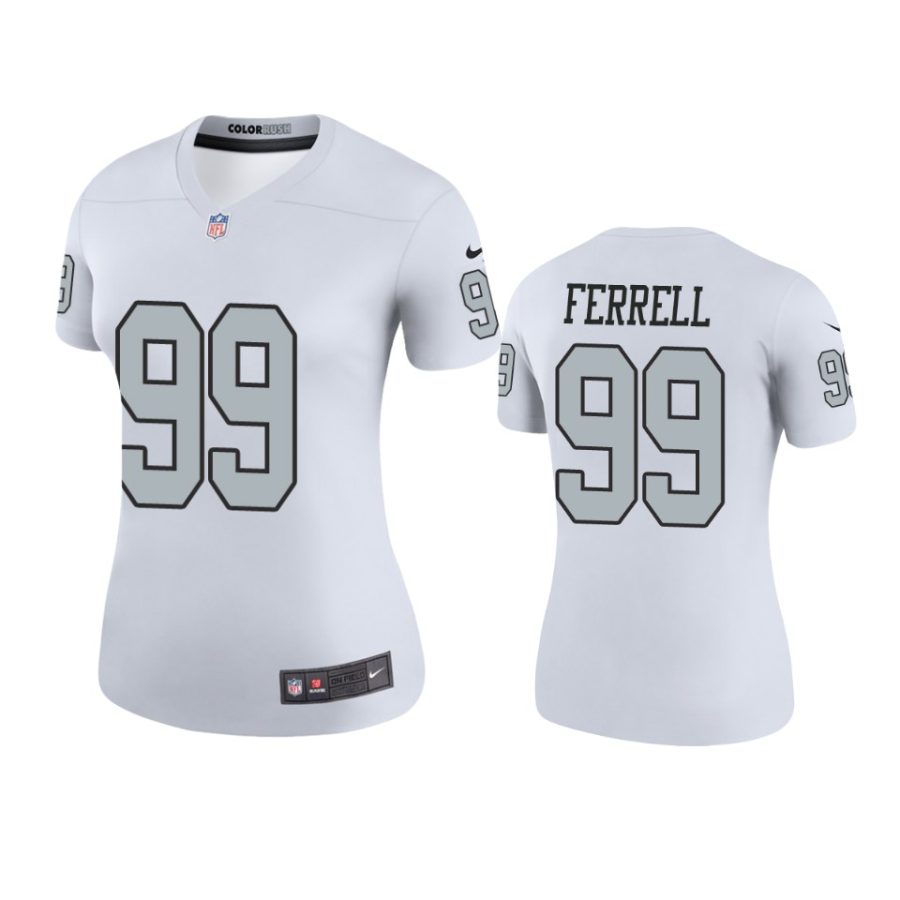 women clelin ferrell raiders color rush legend white jersey