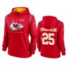 women clyde edwards helaire chiefs red sideline performance pullover hoodie