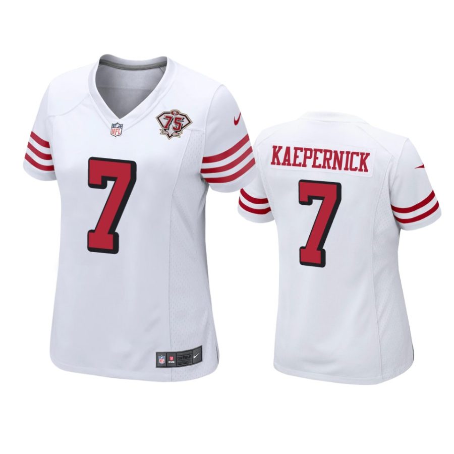 women colin kaepernick 49ers 75th anniversary white jersey