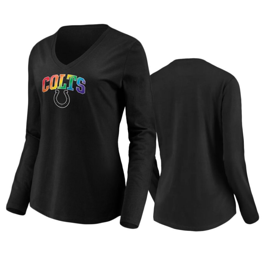 women colts black pride logo long sleeve t shirt