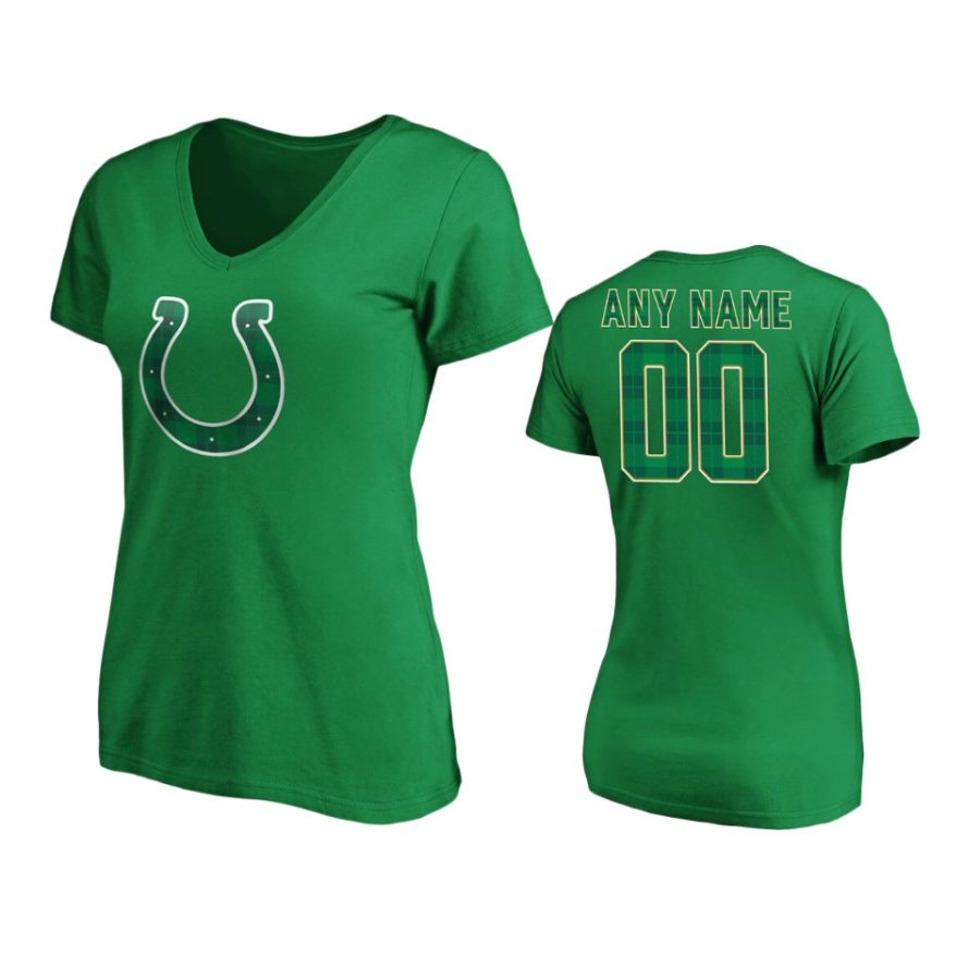 women colts green st. patricks day emerald plaid t shirt