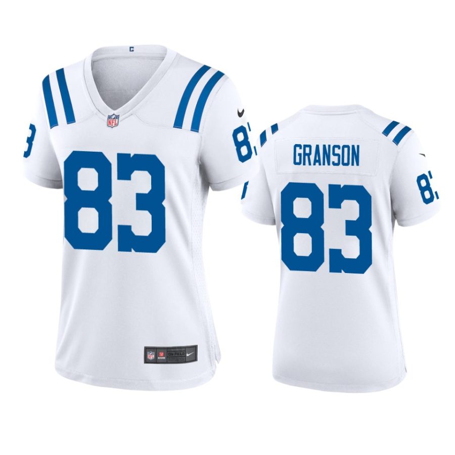 women colts kylen granson white game jersey