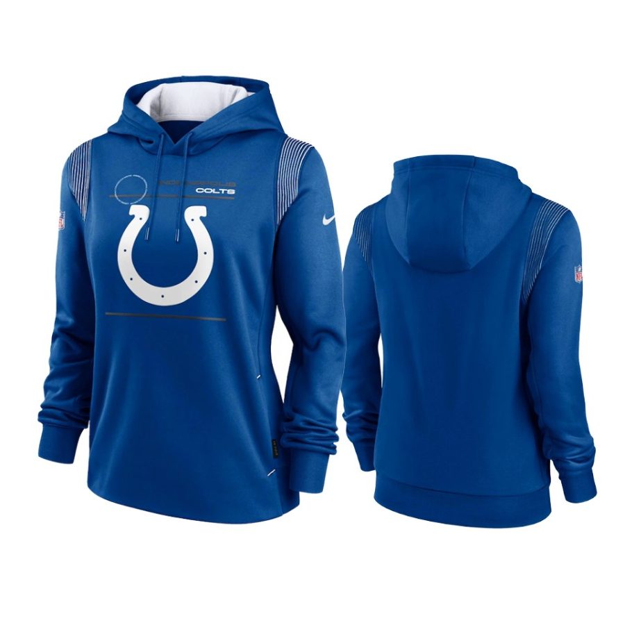 women colts royal sideline performance pullover hoodie