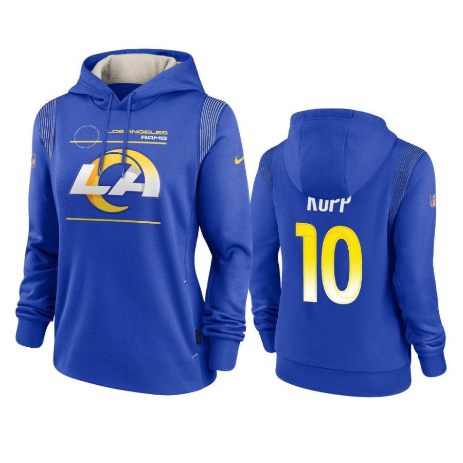 women cooper kupp rams royal sideline performance pullover hoodie