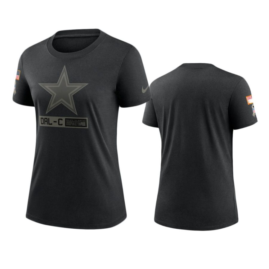 women cowboys black 2020 salute to service performance t shirt