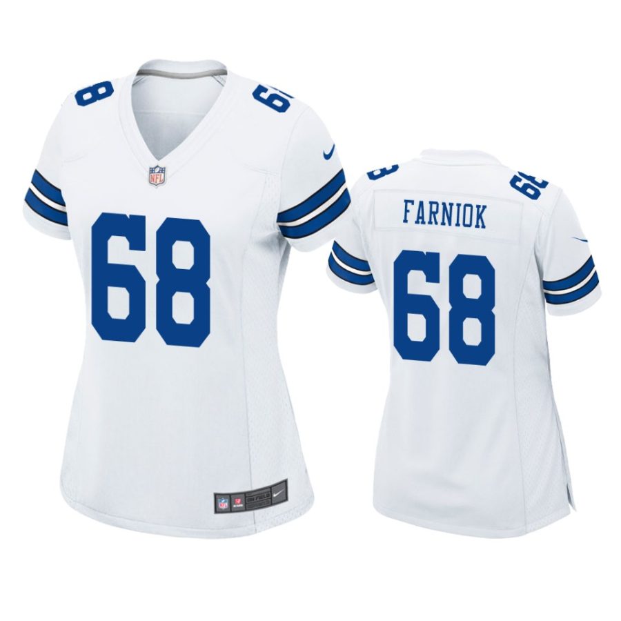 women cowboys matt farniok white game jersey