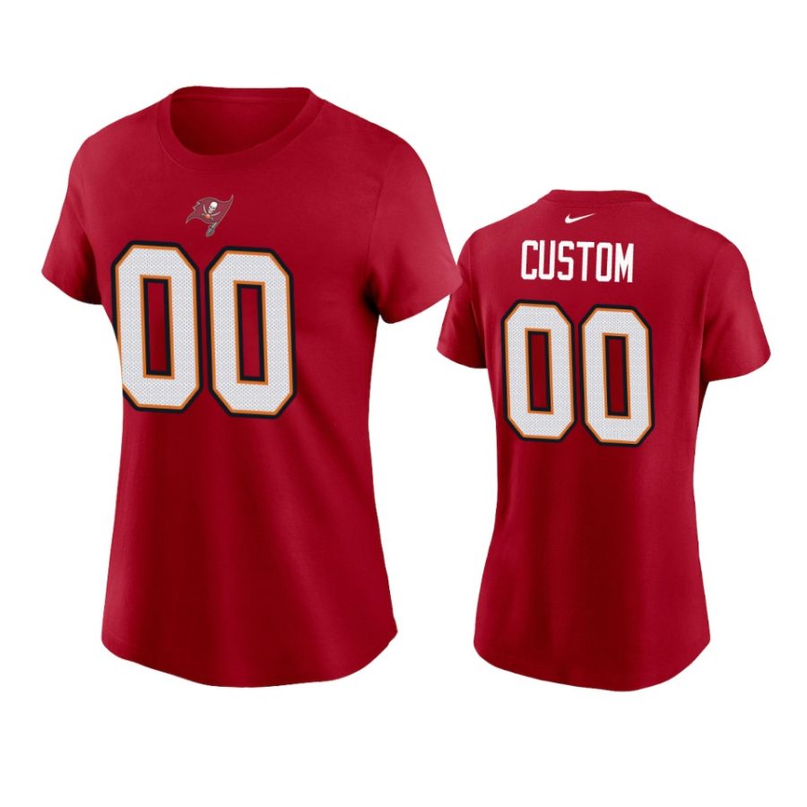 women custom buccaneers red t shirt