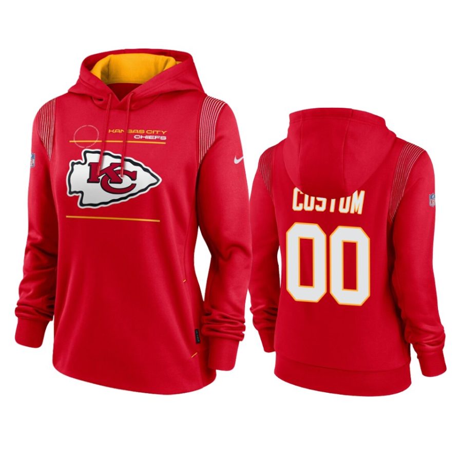 women custom chiefs red sideline performance pullover hoodie