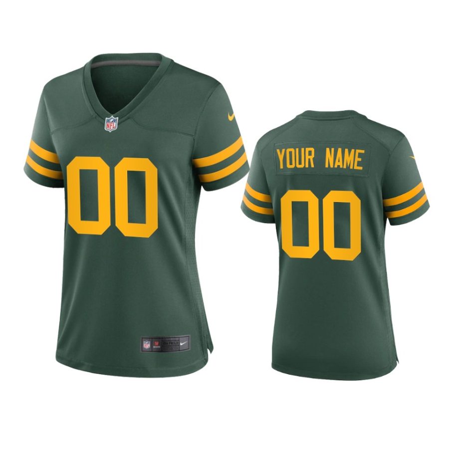 women custom packers alternate game green jersey