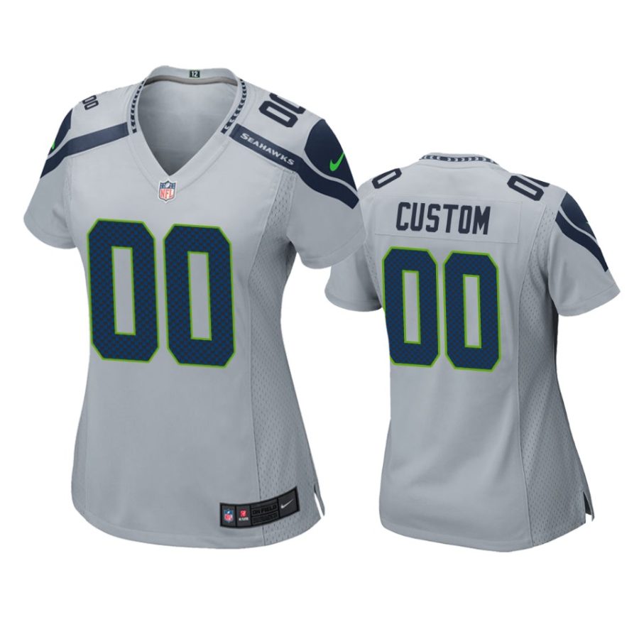 women custom seahawks gray game jersey