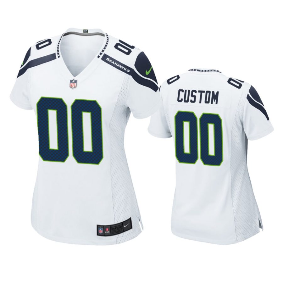 women custom seahawks white game jersey