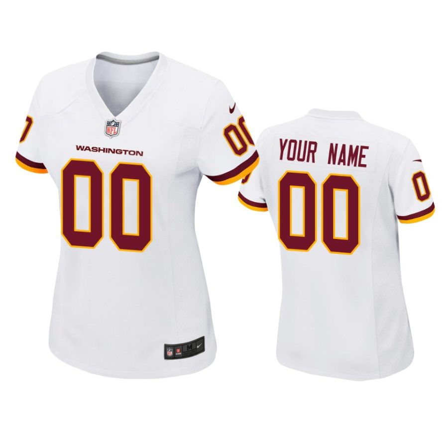 women custom washington football team white game jersey