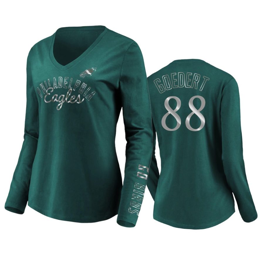 women dallas goedert green eagles iconic all out glitz t shirt