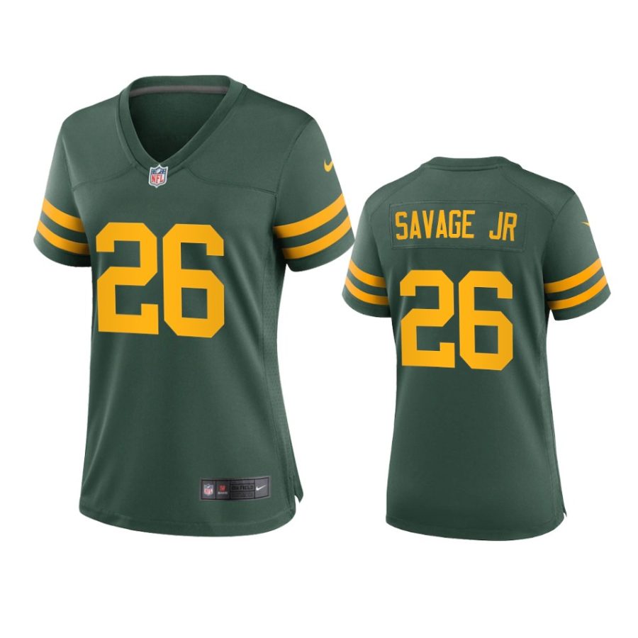 women darnell savage jr. packers alternate game green jersey