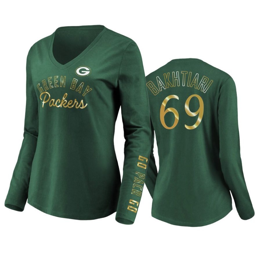 women david bakhtiari packers green iconic all out glitz t shirt