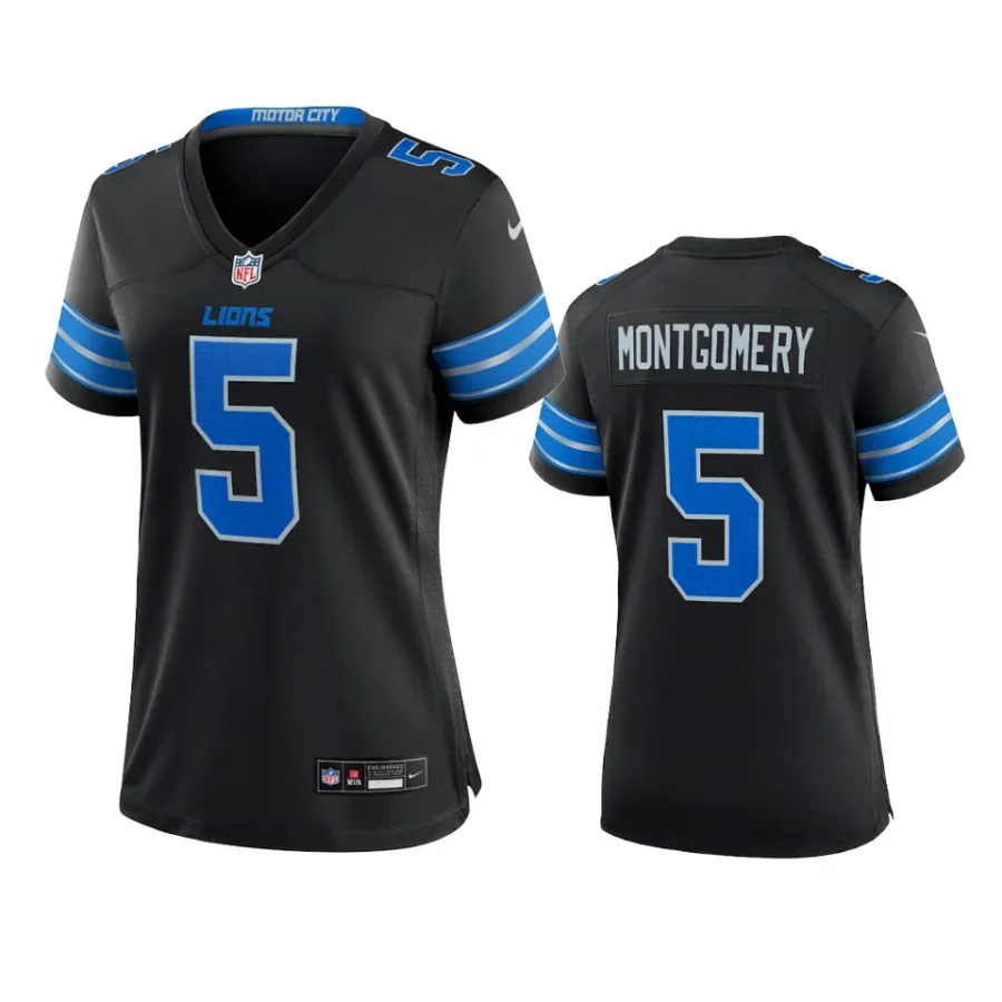 women david montgomery lions 2024 2nd alternate black jersey