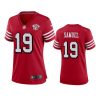 women deebo samuel 49ers 75th anniversary scarlet jersey