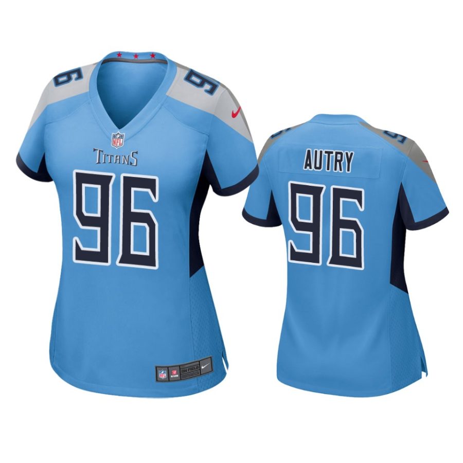 women denico autry titans game light blue jersey