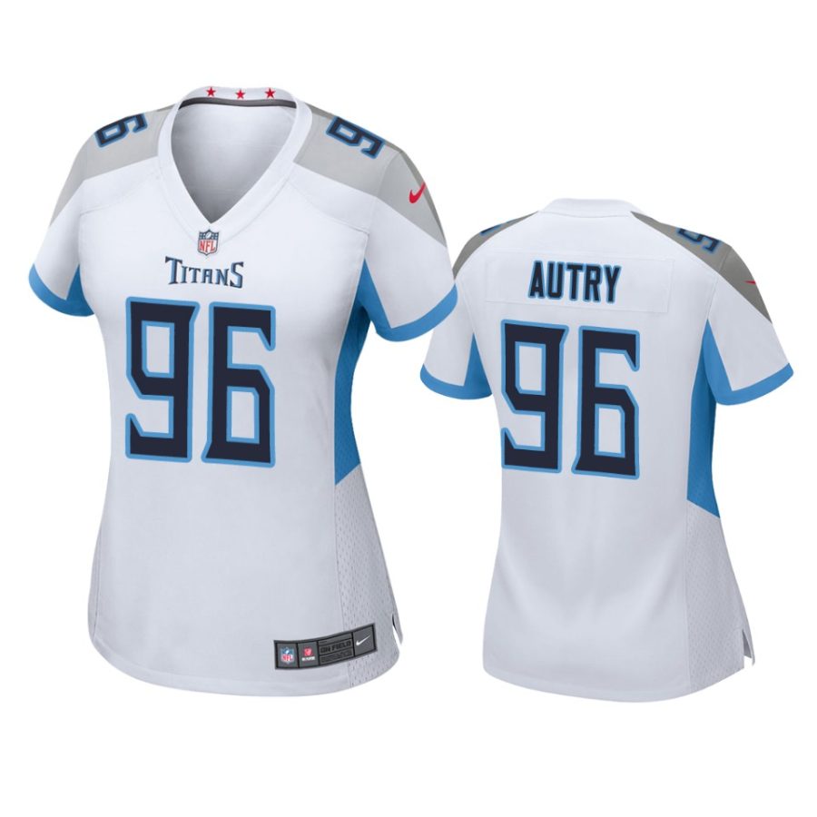 women denico autry titans game white jersey