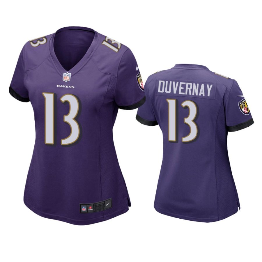 women devin duvernay ravens purple game jersey