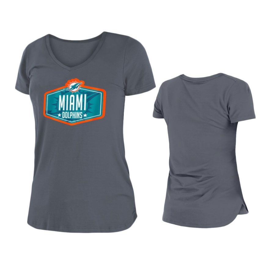 women dolphins graphite 2021 nfl draft hook t shirt