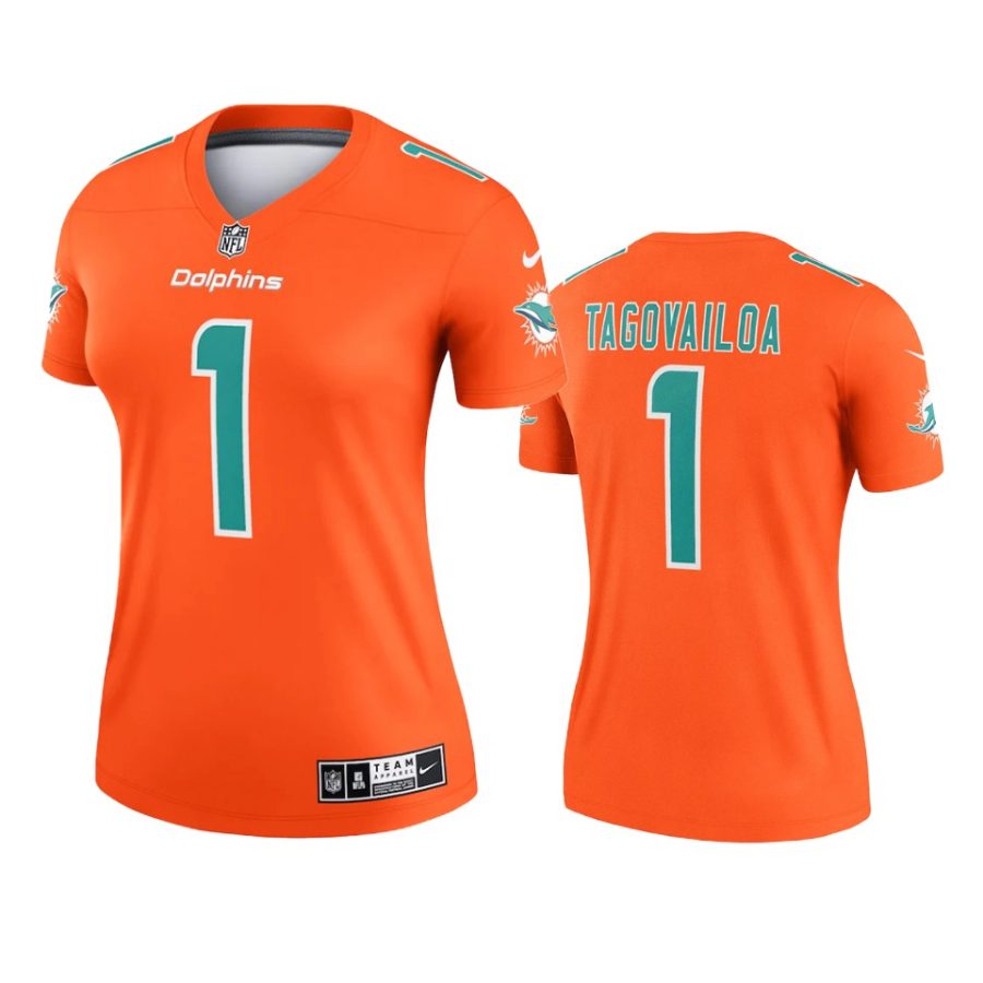 women dolphins tua tagovailoa orange inverted legend jersey