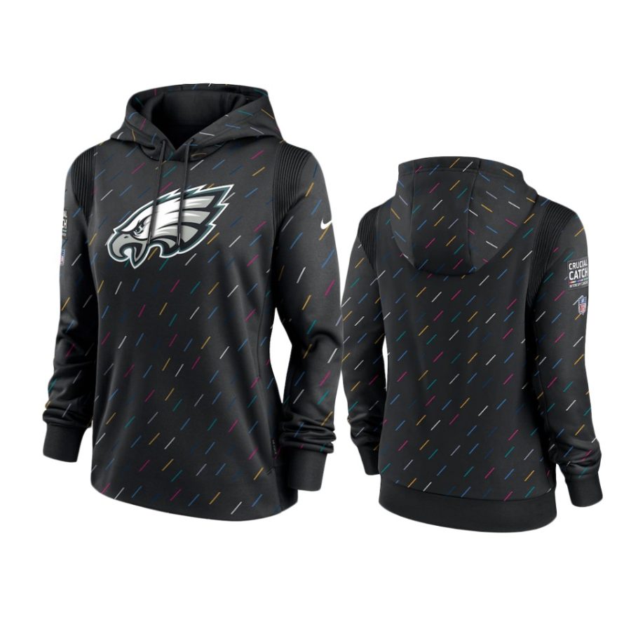 women eagles anthracite 2021 nfl crucial catch therma pullover hoodie