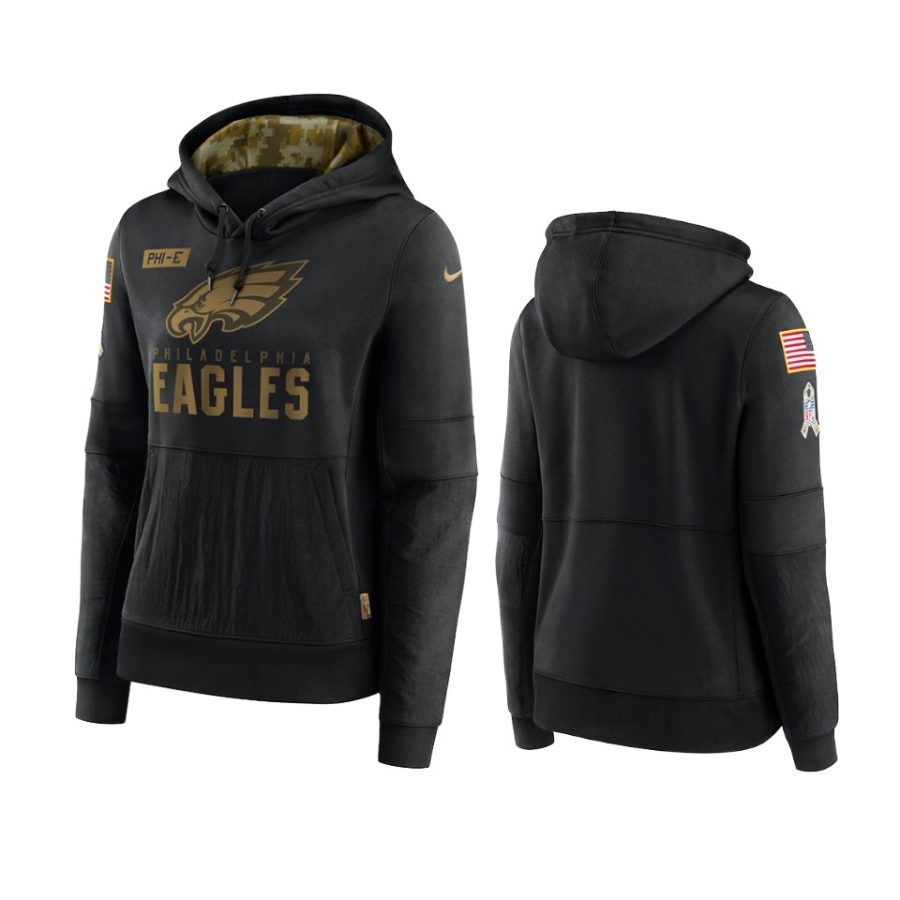 women eagles black 2020 salute to service pullover hoodie