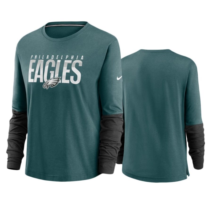 women eagles midnight green city mascot breathe long sleeve t shirt