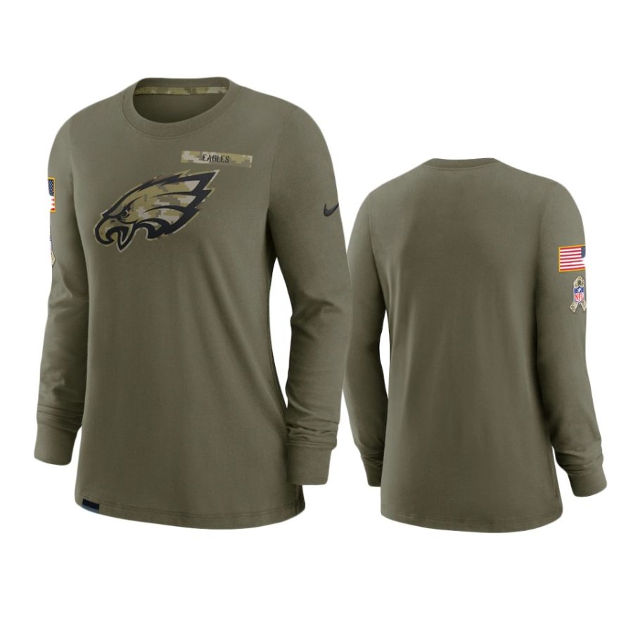 women eagles olive 2021 salute to service performance long sleeve t shirt