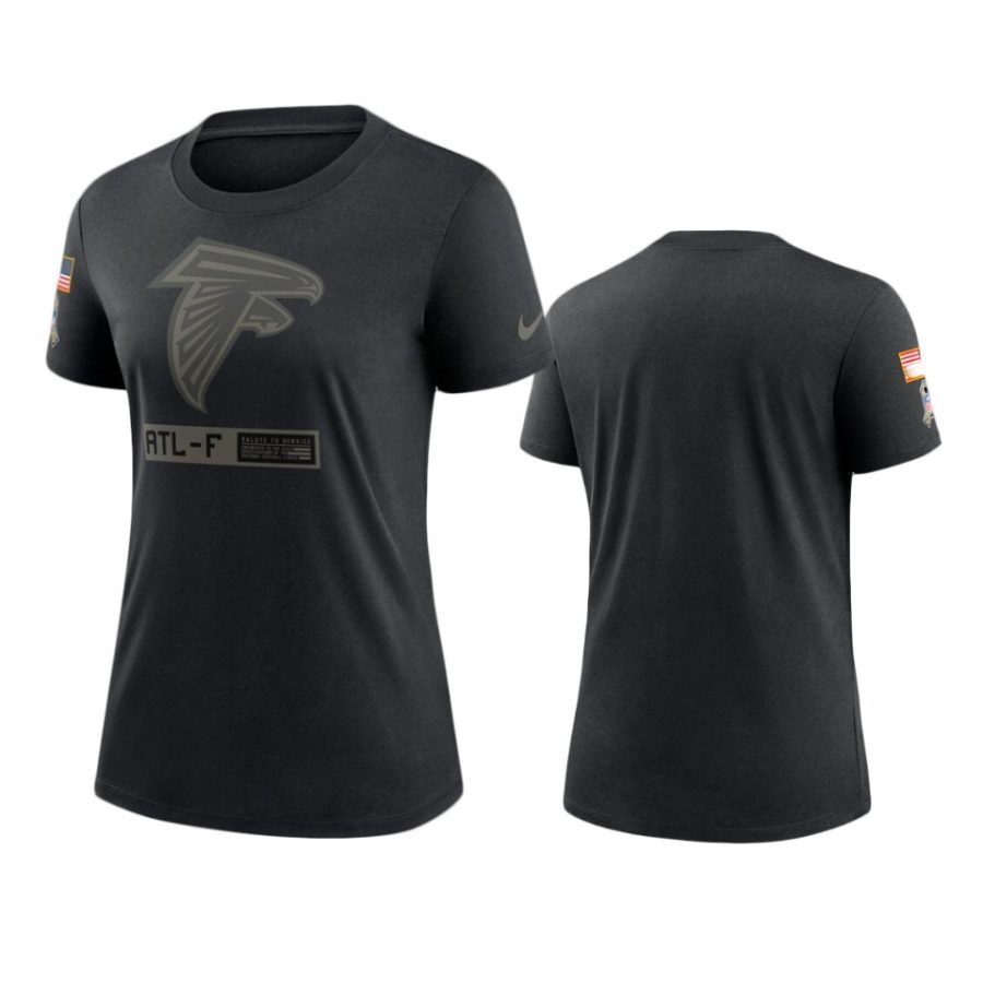 women falcons black 2020 salute to service performance t shirt