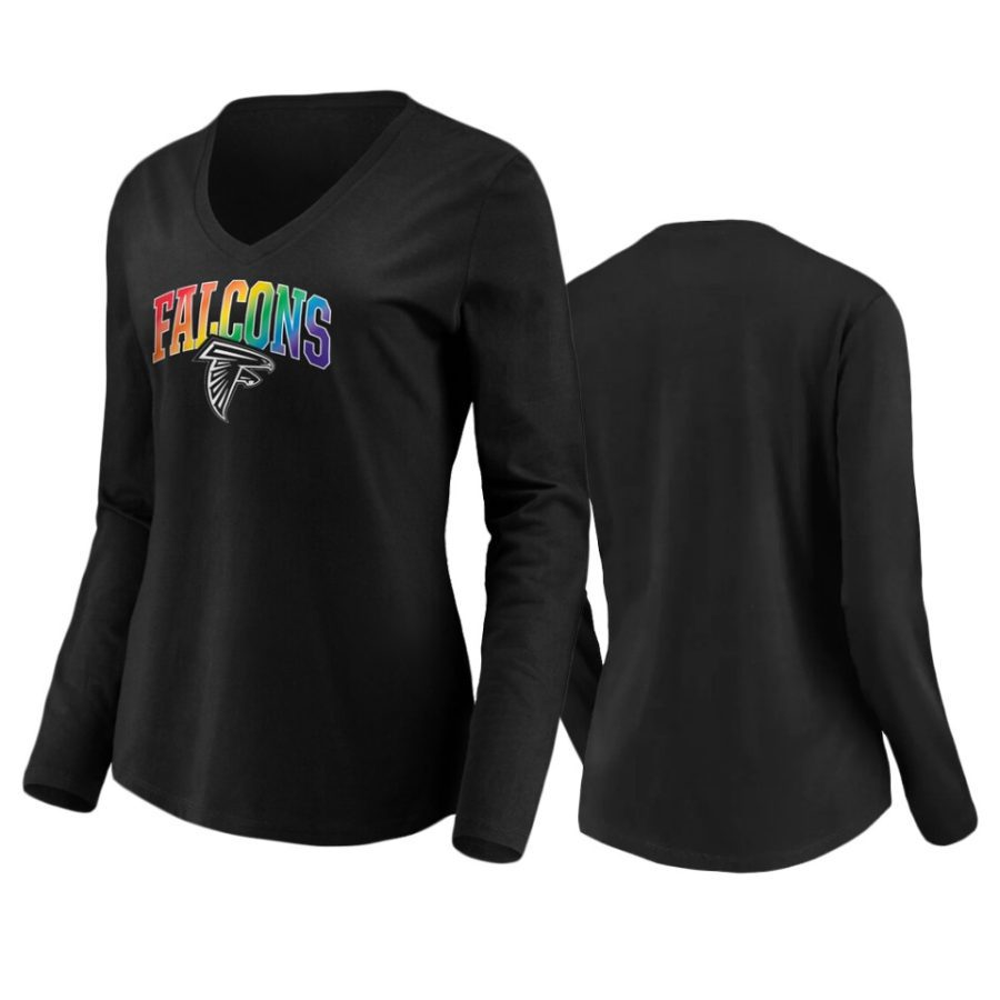 women falcons black pride logo long sleeve t shirt