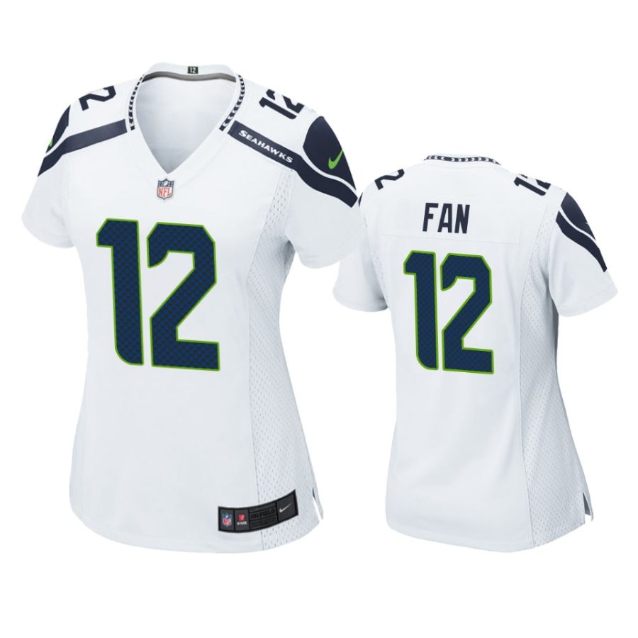 women fan seahawks white game jersey