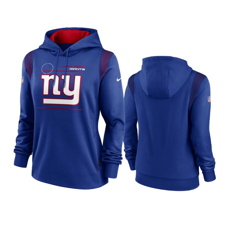 women giants royal sideline performance pullover hoodie