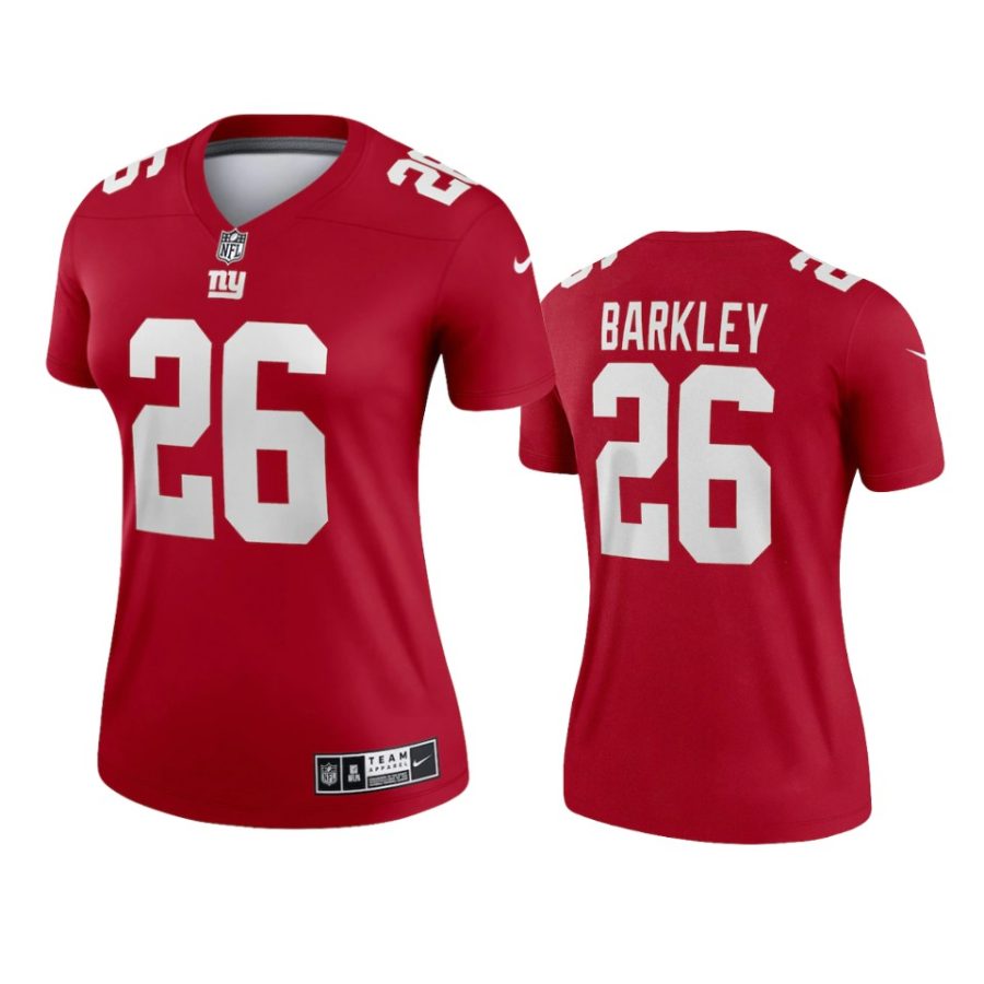 women giants saquon barkley red inverted legend jersey