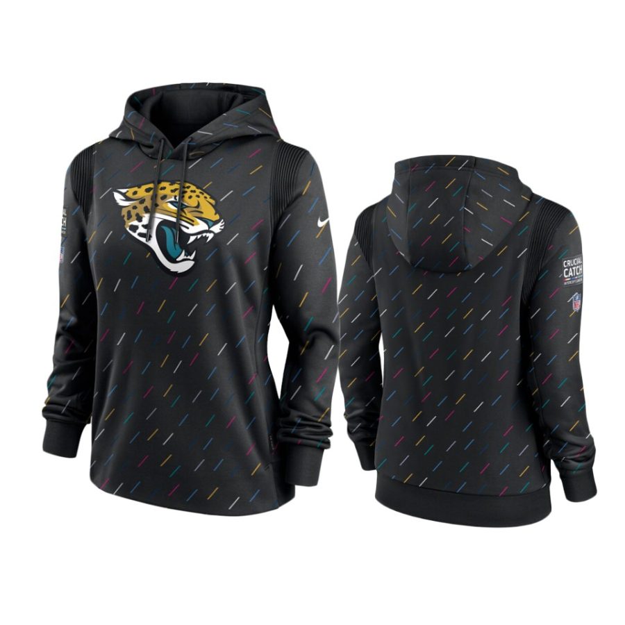 women jaguars anthracite 2021 nfl crucial catch therma pullover hoodie