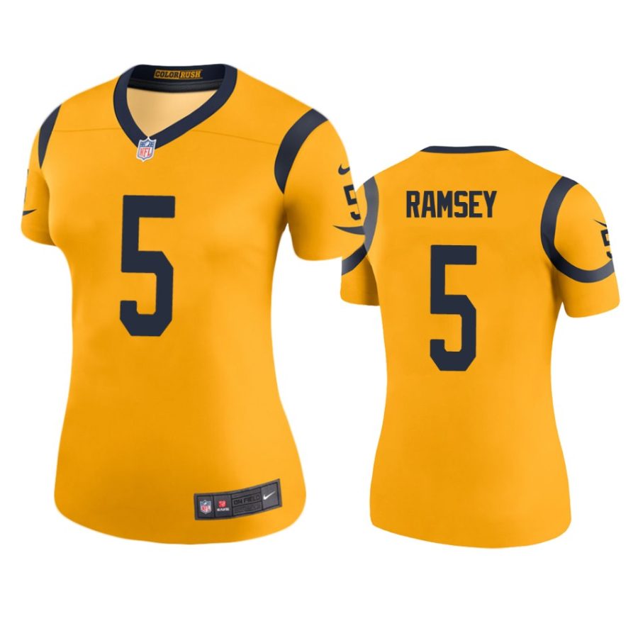 women jalen ramsey rams color rush legend gold jersey