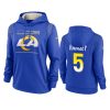 women jalen ramsey rams royal sideline performance pullover hoodie