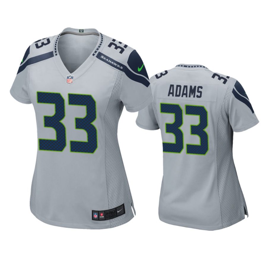 women jamal adams seahawks gray game jersey