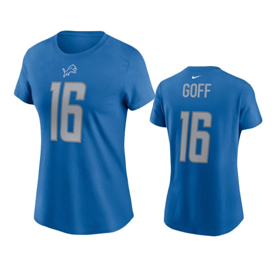 women jared goff lions blue t shirt