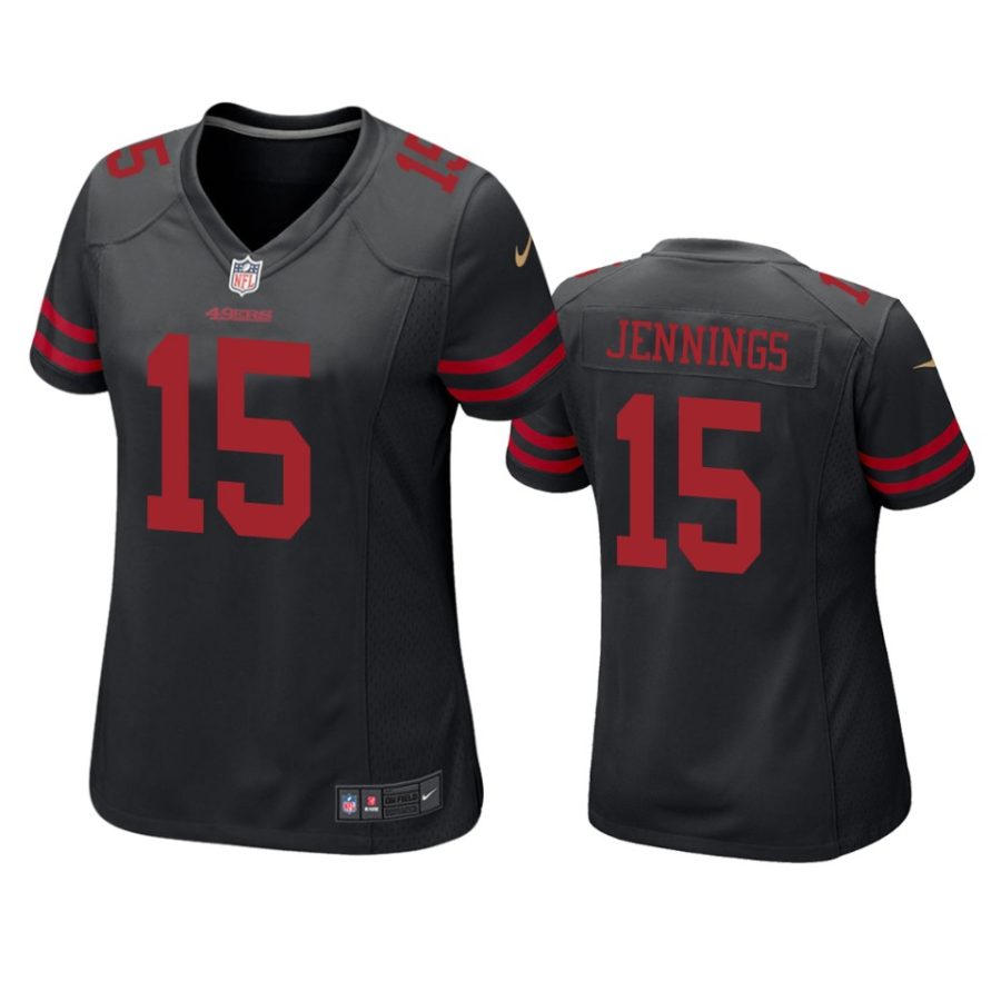 women jauan jennings 49ers game black jersey