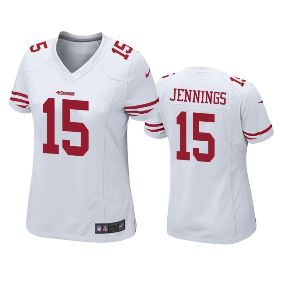 women jauan jennings 49ers game white jersey