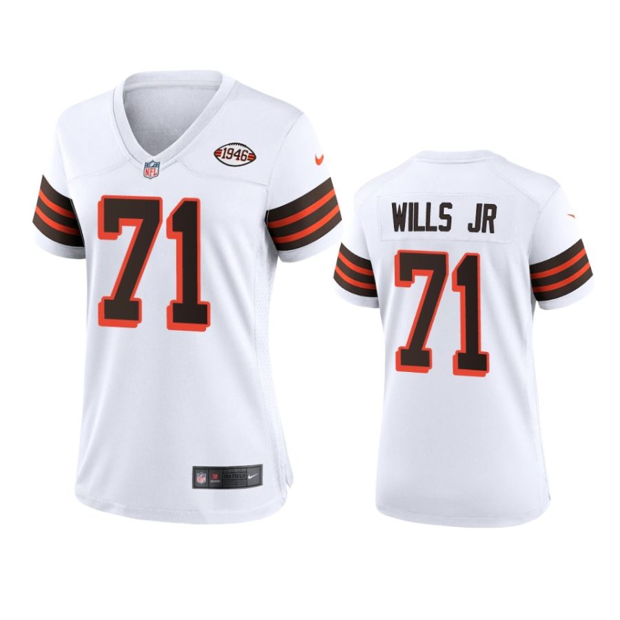 women jedrick wills browns white 1946 collection jersey