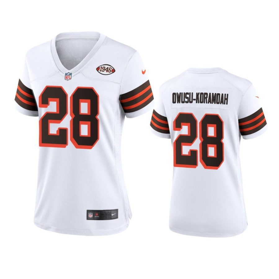 women jeremiah owusu koramoah browns white 1946 collection jersey